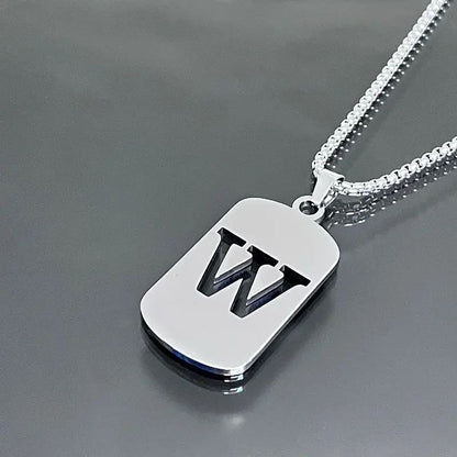 Colares de pingente de aço inoxidável com letra inicial A-Z da moda punk para homens e mulheres, atacado, joias, colar, joias góticas