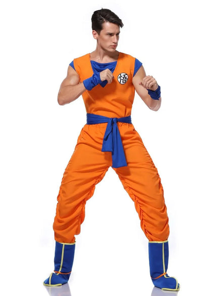 Halloween Japanese anime Adult Orange Suits Son Goku Masquerade Cosplay Anime Superheroes Role Play Dress Up