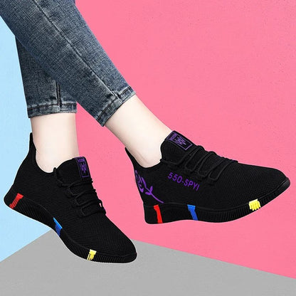 Tenis Feminino 2025 Women Vulcanized Shoes Air Mesh Light Soft Sneakers Female Flats Platform Lace Up Casual Shoes Basket Femme