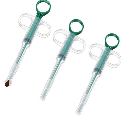 Empurrador de comprimidos tipo seringa de 3 peças para cães e gatos pequenos, dispensador de comprimidos para animais de estimação, aplicador de comprimidos macio