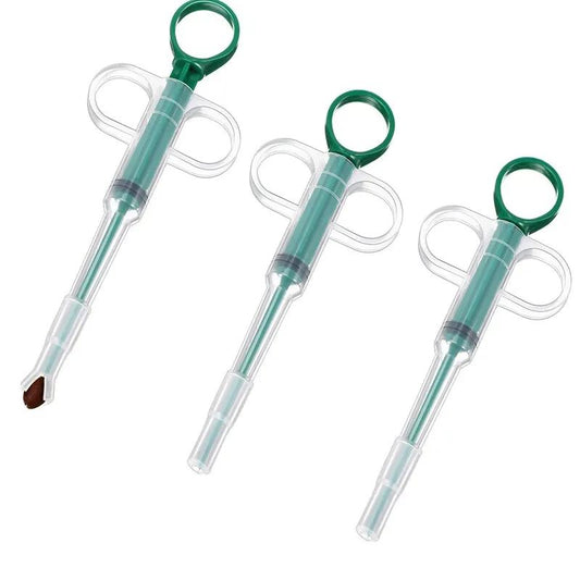 Empurrador de comprimidos tipo seringa de 3 peças para cães e gatos pequenos, dispensador de comprimidos para animais de estimação, aplicador de comprimidos macio