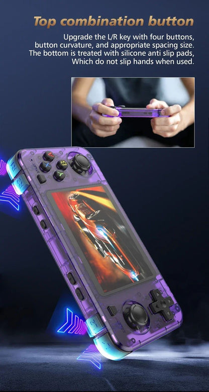 BOYHOM New Handheld Game Console 3.5-inch IPS Screen Linux RK3326 Retro Video Games Player 3000 mAh 64G