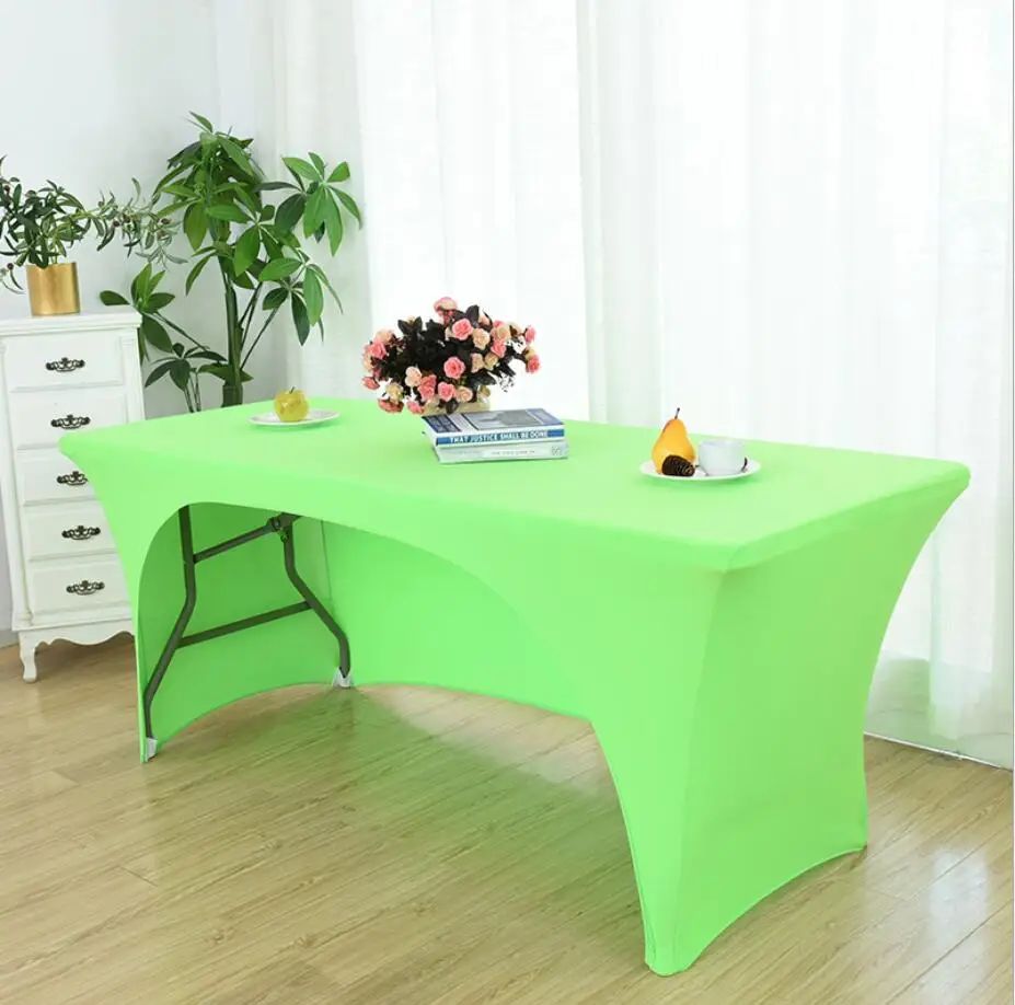 Wedding Spandex Table Cloth Cover Rectangular One Side Open Hotel Banquet Birthday Party Show Decoration Nice Look Design