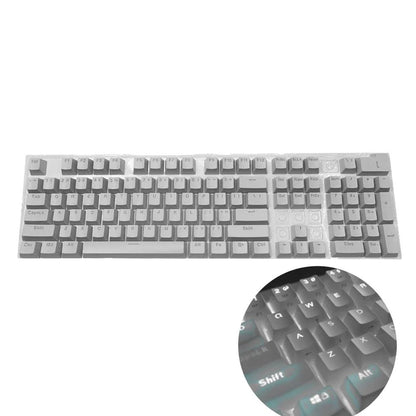 Novo conjunto de teclas de teclado mecânico de 104 unidades, substituição OEM retroiluminada, teclas roxas brancas de ABS para teclado Cherry MX de 61/87/104 teclas