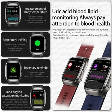 New Air Pump Airbag True Blood Pressure Health Measure Smart Watches Men Micro Physical Examination Fitness Sport SmartWatch NFC