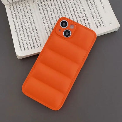 Luxury Down Jacket fine hole silicon case for iPhone 16 15 14 13 12 11 XR XS Pro Max Plus soft protection phone cover for winter