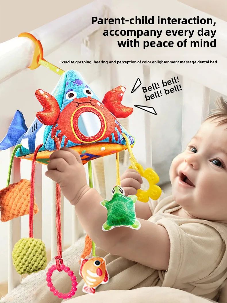 Brinquedos de Chocalho para Bebês Animais de Berço Carrinho de Bebê para Recém-Nascidos Brinquedos de Boneca de Pelúcia Educativos para Treinamento de Habilidades de Agarrar para Bebês de 0 a 12 Meses