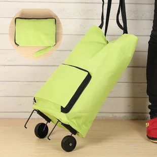 Foldable Square Oxford Cloth Shopping Cart Bag with Wheels Vegetable Buying Car Trolley Bag Durable Market Research Bag