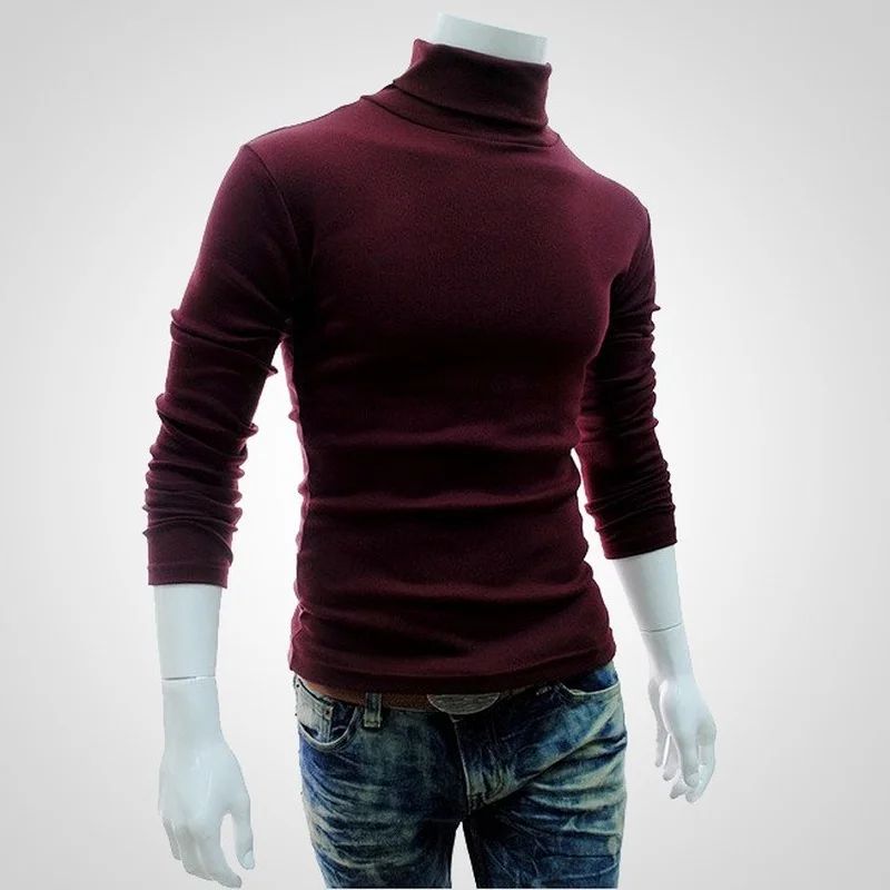 Spring Thin Men Turtleneck Sweaters Black Pullovers Clothing for Men Harajuku Knitted Sweater Male Solid Pull Hombre Tops