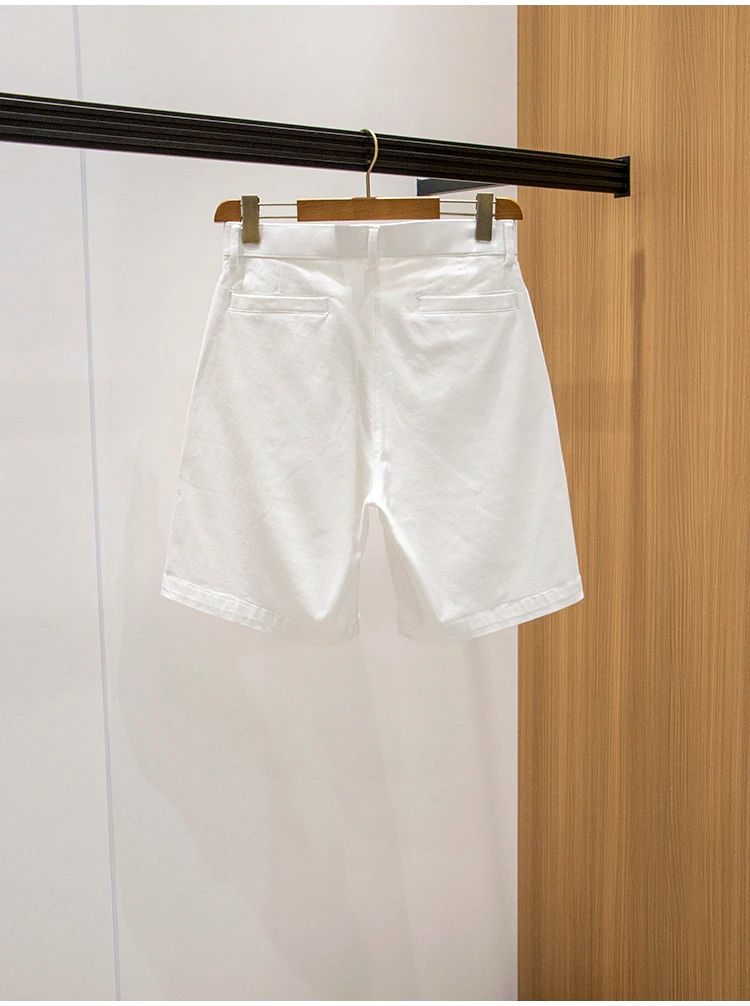 BC Elastic, comfortable and breathable summer men's versatile casual loose white shorts