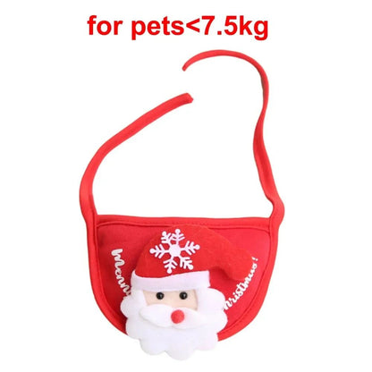 1Pcs Chapéu de Natal Engraçado para Cães, Babadores de Papai Noel para Animais de Estimação, Fantasia de Cosplay para Festa de Ano Novo, Boné de Filhote, Cachecol para Gatos Fofos, Acessórios de Roupa, Presente