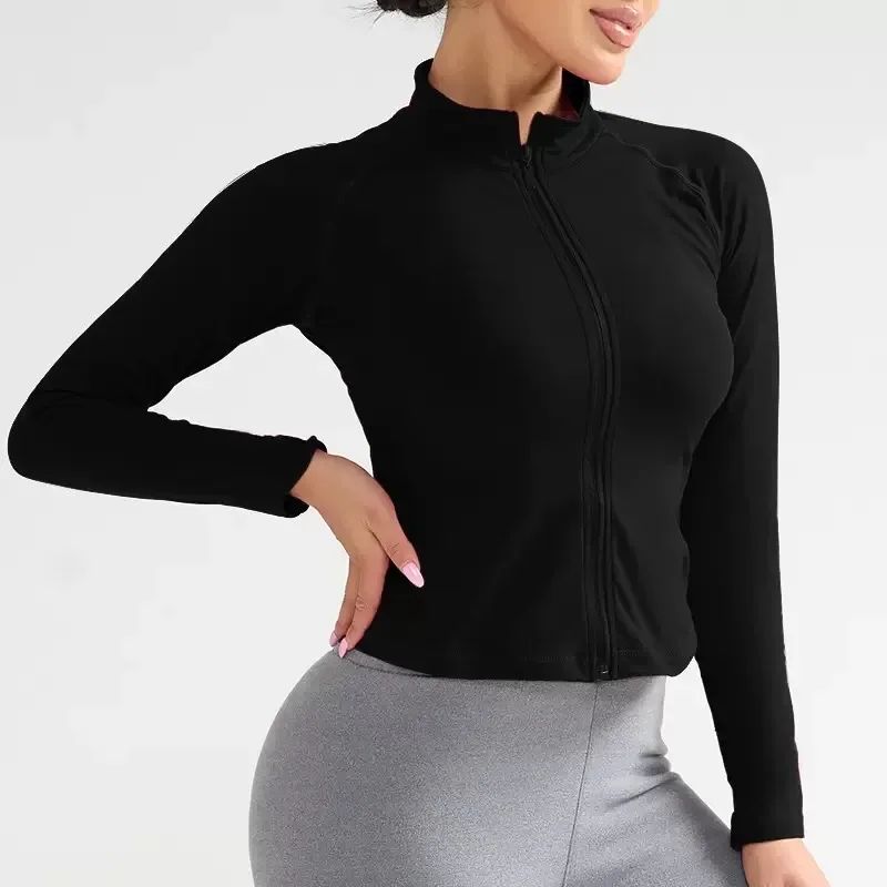 Oner Active Women's Comprehensive Training Jacket Yoga Jacket Gym Jacket Long Sleeve Zipper Tight Plastic Waistband Daily Jacket