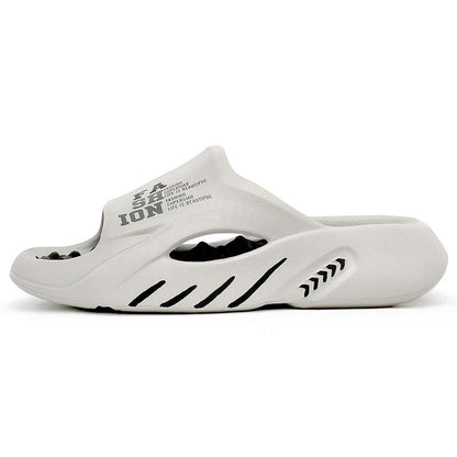 Comwarm New Men Massage Slippers Slides Indoor Outdoor Sandals Beach Casual Shoes Comfortable Sole Men's Slippers Big Size 38-47