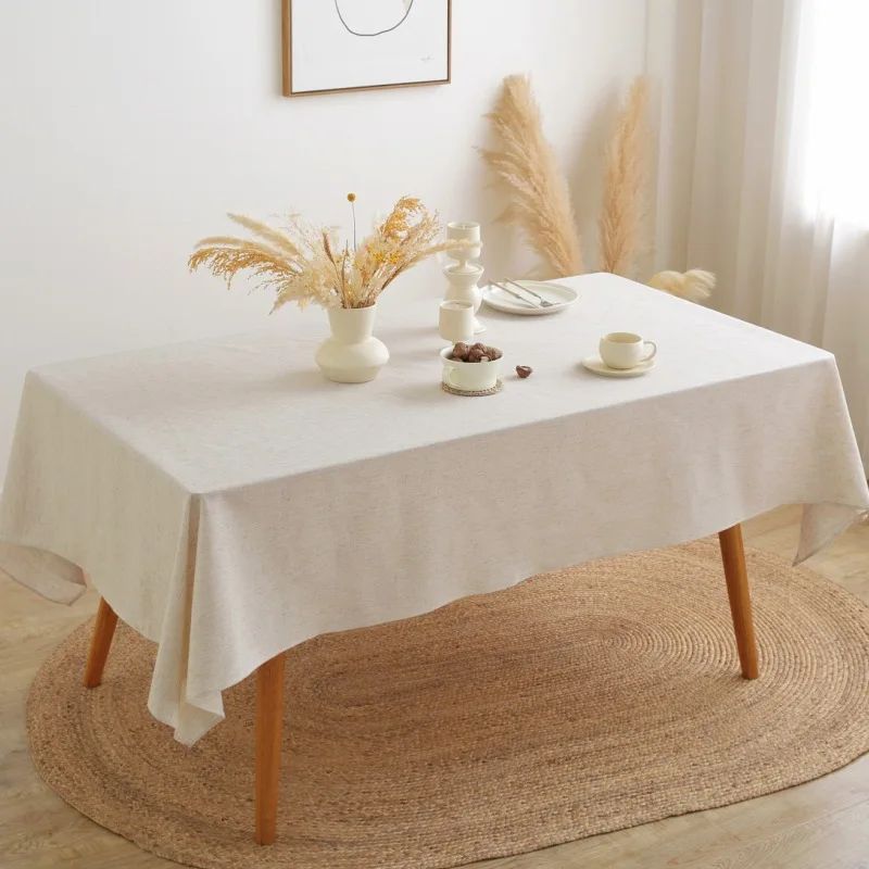 Cotton Linen Tablecloth for Wedding Home Party Dining Banquet Decoration Flax Fabric Table Cloth Luxurious Table Cover