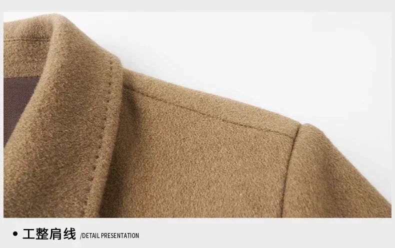 Billy Men's Winter Jacket for Men Double-Sided Woolen Overcoat Short Lapel Autumn Casual Coat Top Black Clothes White Duck Down