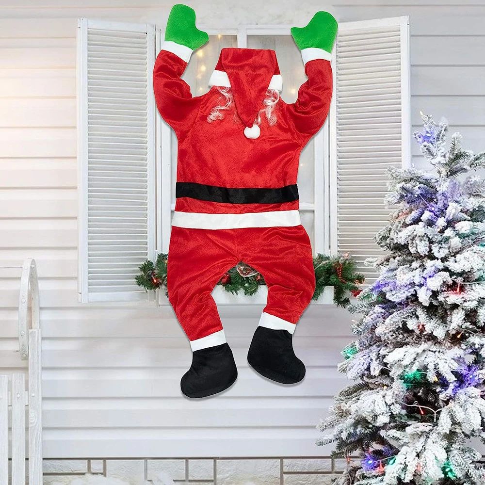 Climbing Santa Claus for Climbing Window, Balcony, Roof, Chimney, Home Christmas Decoration Hanging Santa Claus Outdoor Decor