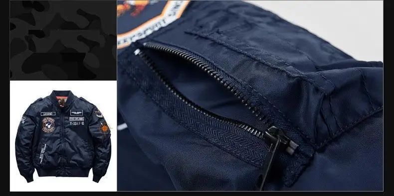 Winter Hip Hop Thick Warm Jacket Men High Quality Military Motorcycle Ma-1 Aviator Pilot Coats Male Baseball Bomber Jacket