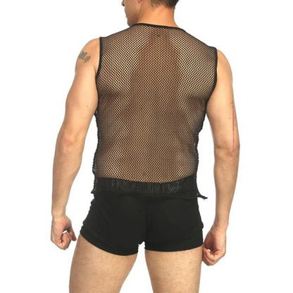 Sexy Transparent Mesh Ultra Thin Perspective Clothing Fishing Net Hollow Vest Headscarf Hood Cosplay Party