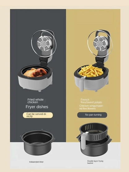 Flip-free air fryer double-layer fryer household large-capacity electric fryer fully automatic French fries machine