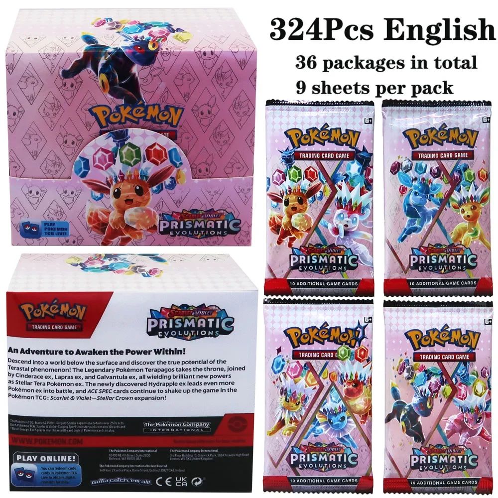324 pçs/caixa Pokémon TCG: Sol e Lua, Escuridão Incendiada, 36 Pacotes, Caixa de Booster, Jogo de Cartas Pokémon, Brinquedos Colecionáveis, Jogo de Tabuleiro Prismático