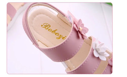 Girls Sandals Gladiator Flowers Sweet Soft Children Beach Shoes Kids Summer Floral Sandals Princess Fashion Cute High Quality