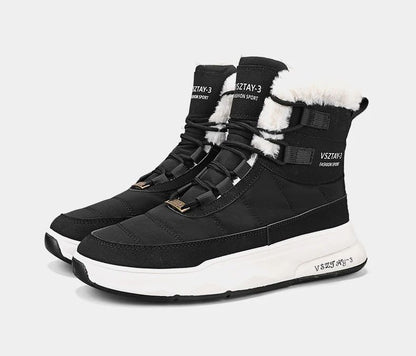 Men's Winter Plus Velvet Warm High-top Down Bread Shoes Waterproof and Non-slip Cotton Shoes Men's Big Boots==bottes Pour Hommes