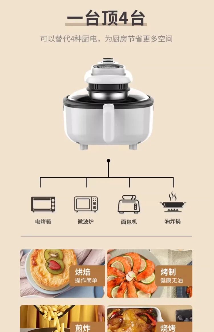 220V Automatic Double-Layer Electric Air Fryer Hot Pot Non-Stick Home Use Large Capacity Potatoes Fryer