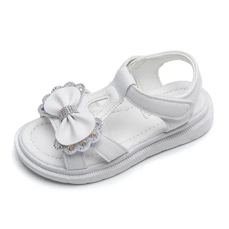 Girls Sandals Kids Soft Soles Casual Princess Shoes New Water Diamond Beach Shoes Bow Shaped Girl Sandals