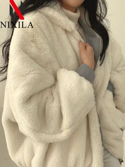 New in Jackets for Women Thick Warm Parkas Oversized Double Sided Hooded Korean Fashion Casual Loose Zip Up Coat Female Clothes