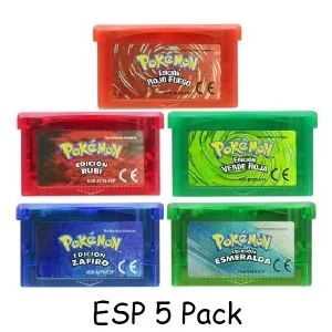 Jogo GBA Série Pokémon Cartucho de Videogame 32 Bits Cartão de Console Pokémon Emerald FireRed LeafGreen Ruby Sapphire Multi-idioma