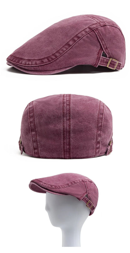 New Vintage Cotton Beret Men Women Fashion Flat Visor Cap Casual Autumn Berets Retro Newsboy Hat Summer Unisex Adjustable
