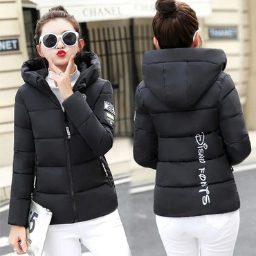 2025 New Winter Parkas Women Jacket Hooded Thick Warm Short Jacket Cotton Padded Parka Basic Coat Female Outerwear 5XL