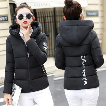 2025 New Winter Parkas Women Jacket Hooded Thick Warm Short Jacket Cotton Padded Parka Basic Coat Female Outerwear 5XL