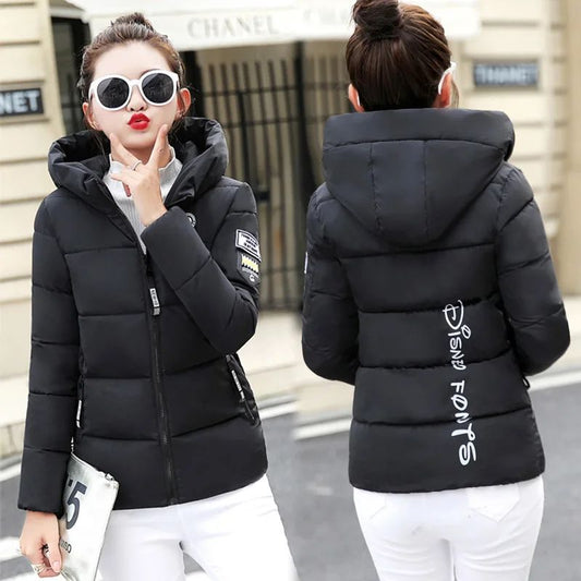 2025 New Winter Parkas Women Jacket Hooded Thick Warm Short Jacket Cotton Padded Parka Basic Coat Female Outerwear 5XL