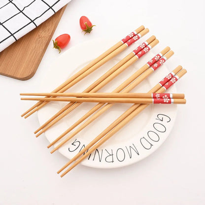 5 Pares de Hashis de Bambu Japoneses para Sushi Antiderrapante Utensílios de Mesa Reutilizáveis para Hot Pot Hashis Chineses Ferramentas de Cozinha