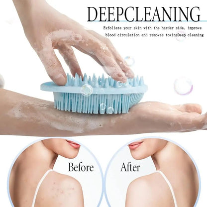 Soft Silicone Body Scrubber Exfoliating Baby Shower Gentle SPA Massage Brush Cleanser Body Wash Brush Back Scrubber Bath Tool