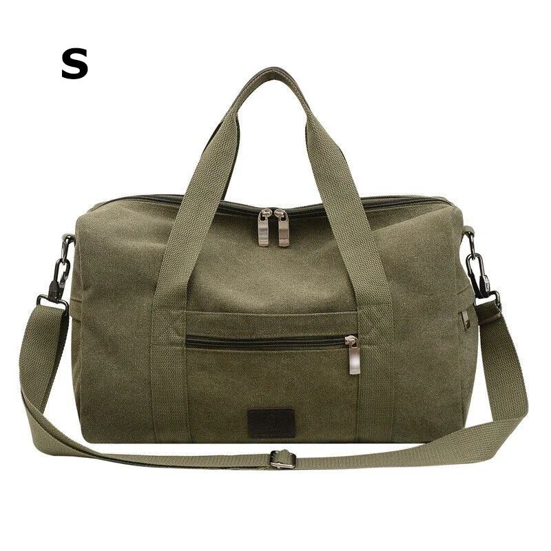 Men Large Capacity Canvas Baglarge Gym Sports Bag Cabin Holdall Duffle Shoulder Travel Weekend Bag Short-Distance Travel Package