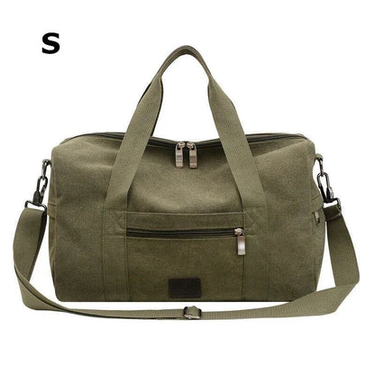 Men Large Capacity Canvas Baglarge Gym Sports Bag Cabin Holdall Duffle Shoulder Travel Weekend Bag Short-Distance Travel Package
