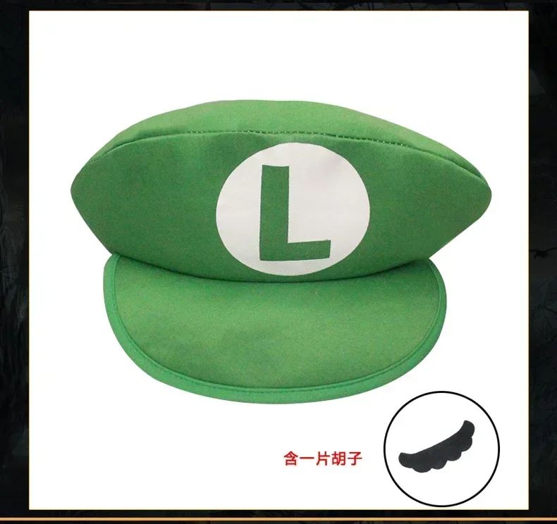 Super Marios Bros Cartoon Hat  Adult Kids Game Super Luigi Bors Cosplay Hats Red Green Cap Children Cosplay Gifts