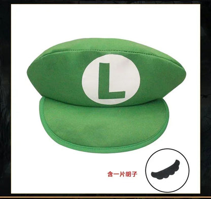 Super Marios Bros Cartoon Hat  Adult Kids Game Super Luigi Bors Cosplay Hats Red Green Cap Children Cosplay Gifts