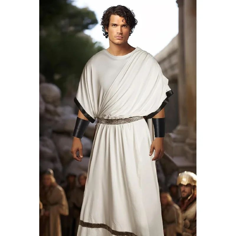 Greek Toga Costume For Men Roman Halloween Dionysus Costume With Wristband Adult Halloween Party King Gladiator Clothing Suit