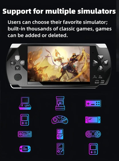 HLF Retro Video Game Console Screen Built-in 2000 Games Handheld Game Console Multiple Emulators Mini Portable Game Device MP3 MP4 Music TV Output E-Bbook Children/Men/Festivals