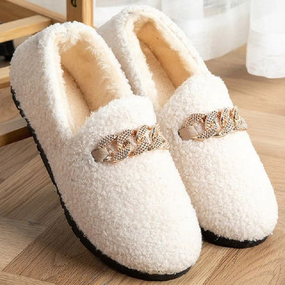 Womens Winter Slippers Warm Short Plush House Shoes Laides Slip on Moccassins Fashion Lady Flats Loafers Non Slip