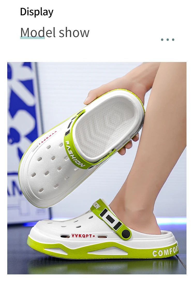 New fashion sandals Men's EVA casual comfortable hole garden shoes outdoor men's beach sandals indoor home unisex slippers