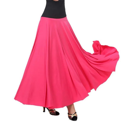 Plus Size Elegant Plus Size Women's Long Dress For Dancing And Commuting Stylish Square Dance Skirt With Wide Hemline For Soc...