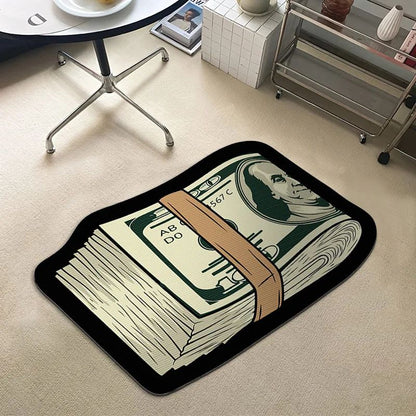 Creative  Money Shaped Carpet Personality Imitation Money Rug Dollar Rug for Bedroom Irregular  Art Floor Mat Door