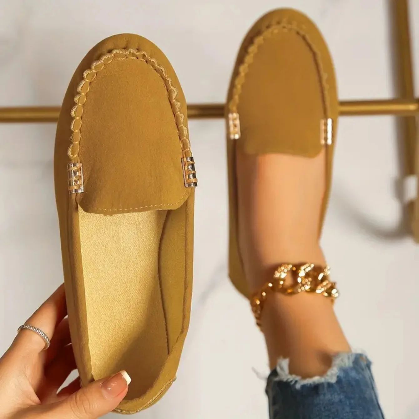 Women Flats New Casual Lightweight Flat Loafers Shoes Trendy Versatile Comfortable Mary Jane Shoes for Women Zapatos De Mujer