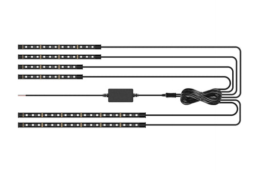 Control Flexible Waterproof Sound Control 12V Motorcycle Decorative Light Bar 12pcs RGB APP LED Motorcycle Car Ambient Light