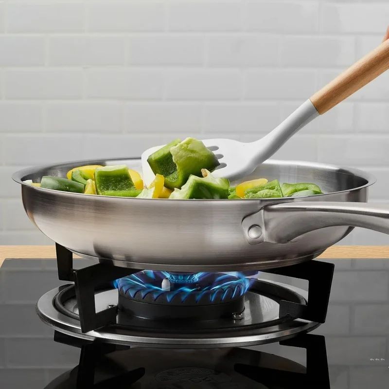 KOCH SYSTEME CS 8/10inch Stainless Steel Frying Pan Breakfast Egg Steak Chicken Skillets with Tri-ply Bottom Kitchen Cookware