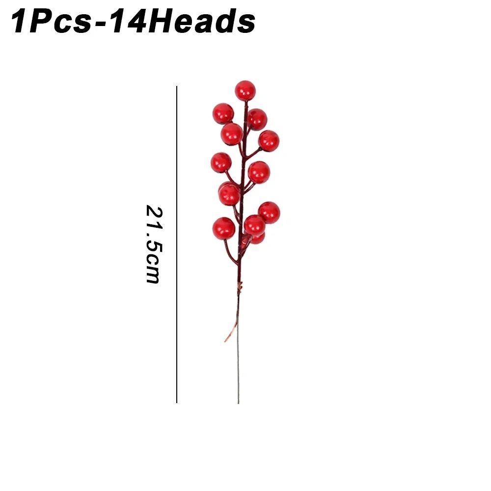20/1Pcs Christmas Artificial Berries Fake Holly Berry Flower Stamen Bouquet DIY Christma Wreath Xmas New Year Gifts Table Decor